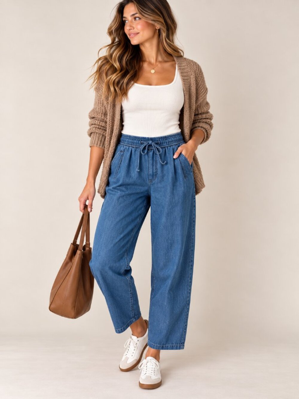 Old Navy Billie Pants S Dark Wash High Rise Drawstring Coastal Casual Ankle